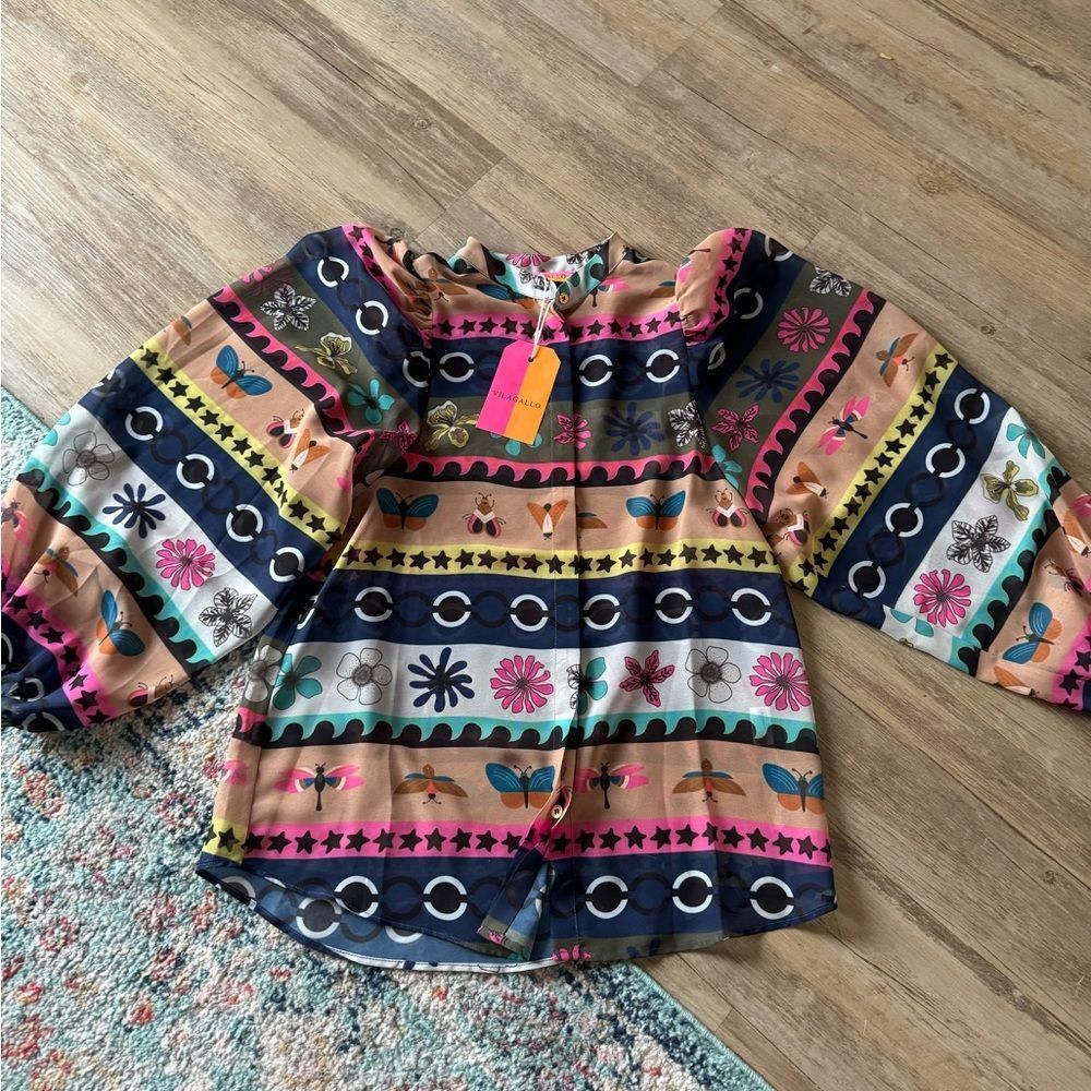 Vilagallo Multicolor Patterned Button Down Shirt